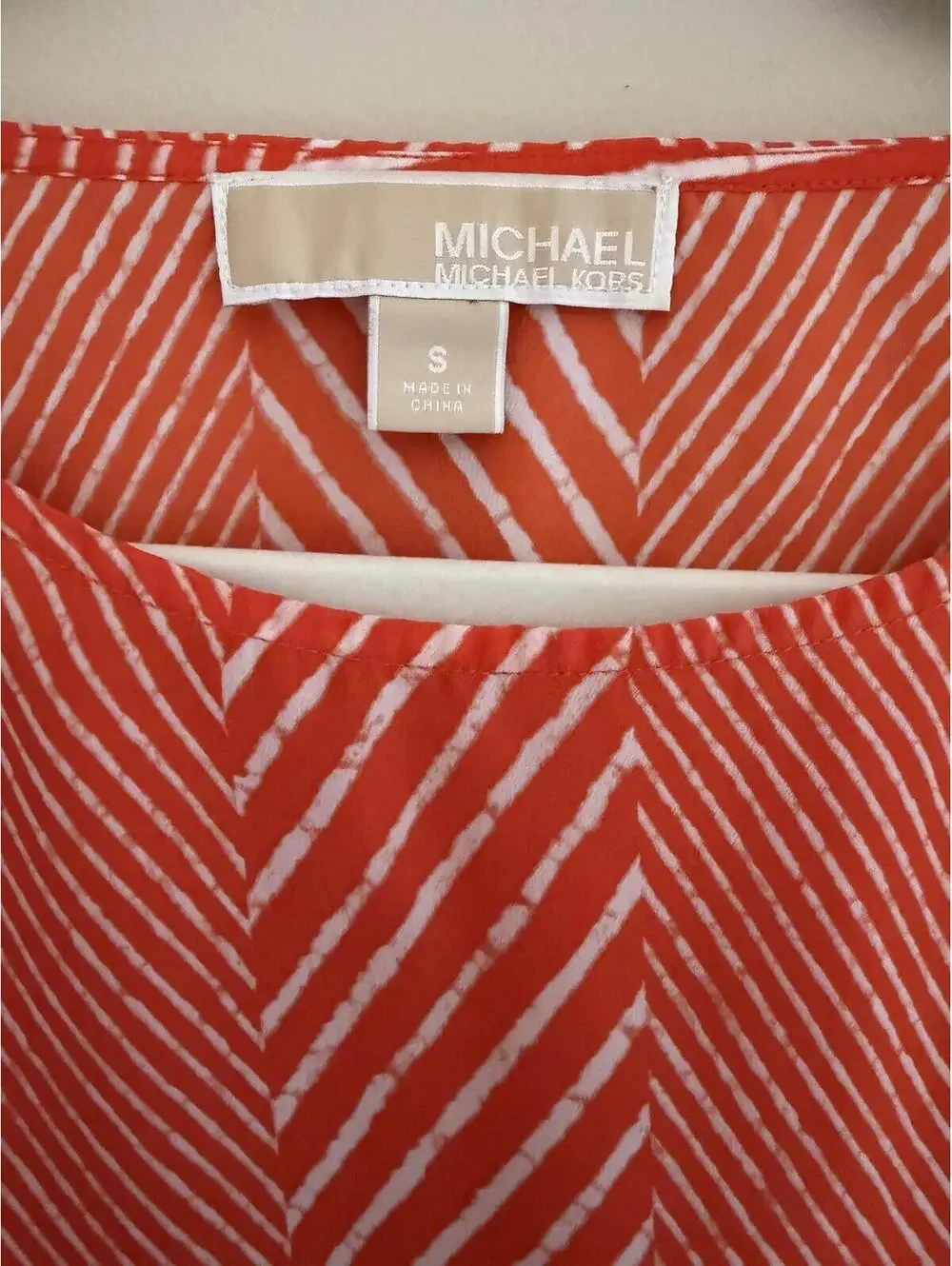 Michael Kors, S/M, tie on side, orange/white, like new